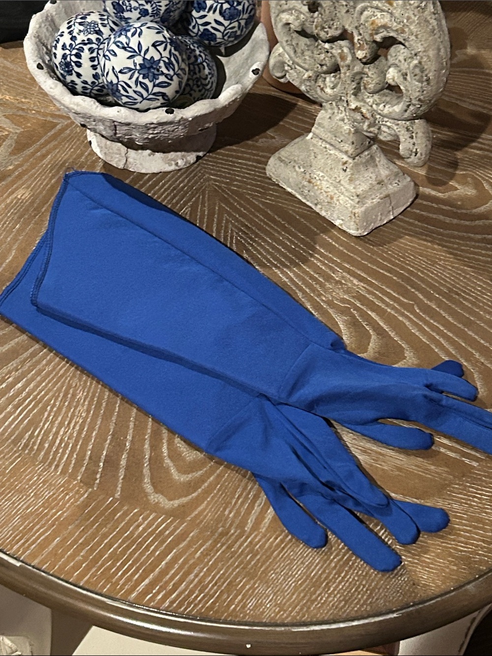 Adult Halloween Long Blue Superhero Costume Gloves Wolverine Marvel Comics